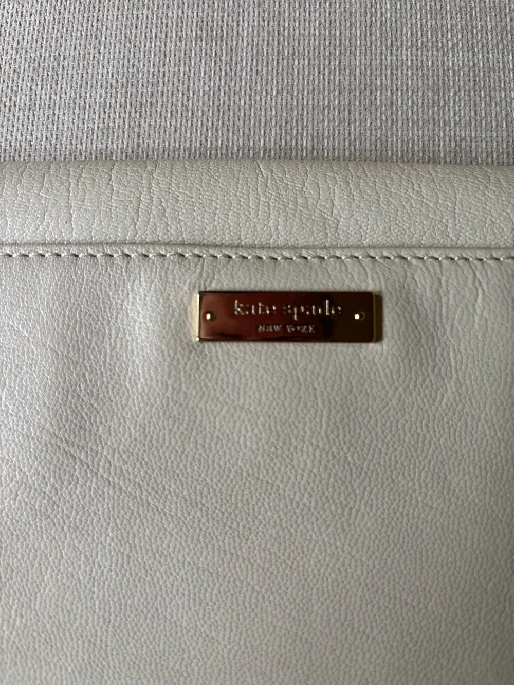 VINTAGE KATE SPADE BRYNDIS DRAGONFLY WHITE LEATHER CLUTCH Collectors Item